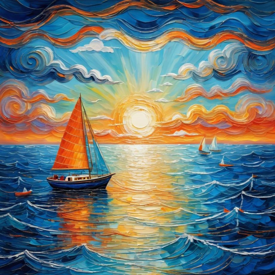 童趣帆船畫-1506